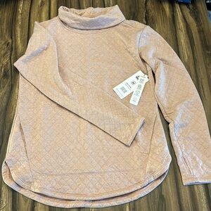 RBX Active Turtle Neck Quilted Athletic Top Tunic Medium Pale Pink